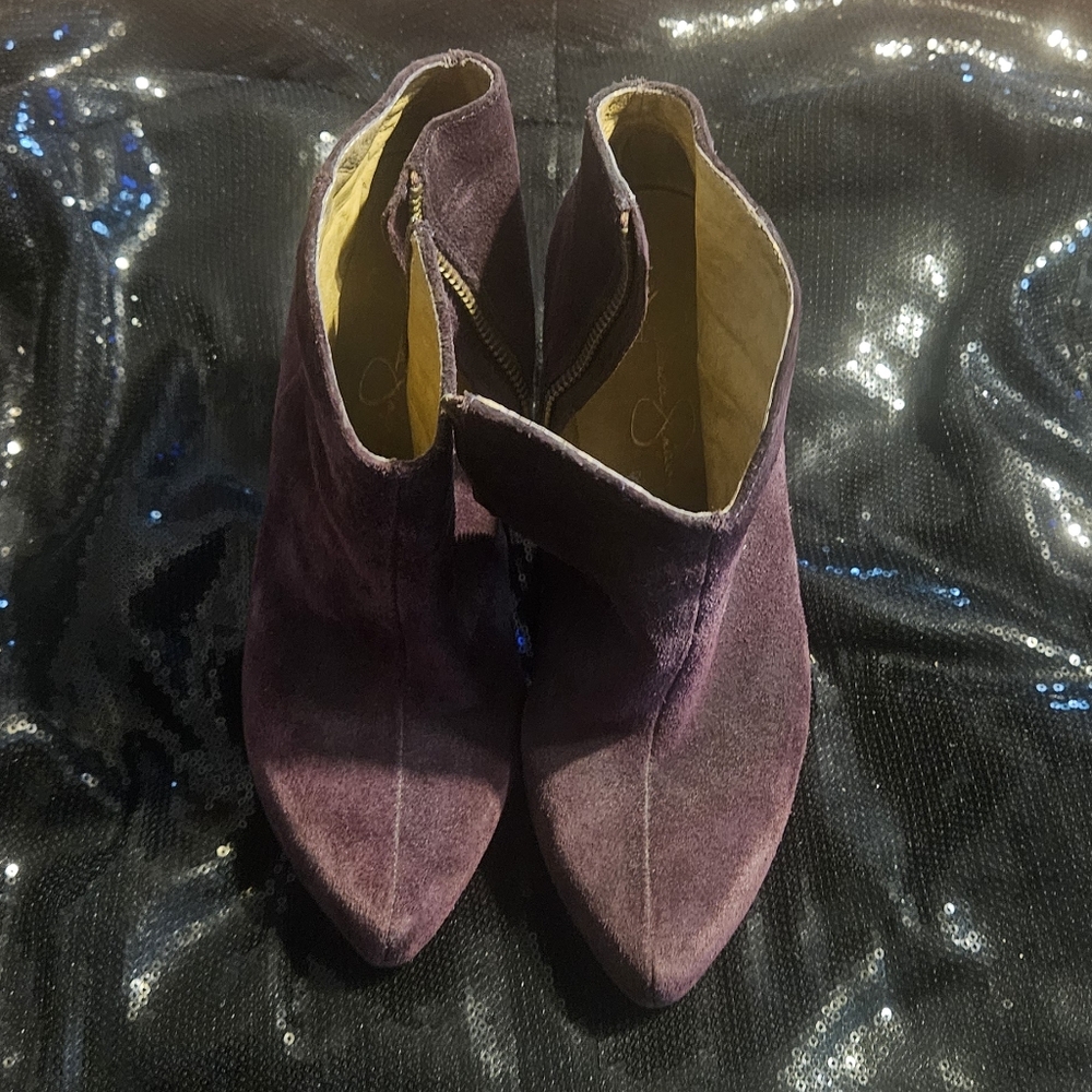 Purple Suede Ankle Boots